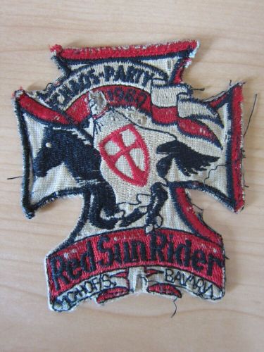 Mc patch red sun rider mc hof chaos party rocker hat patch motorcycle club-