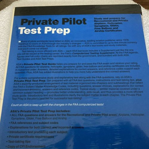 New sealed 1995 asa private pilot test prep asa-tp-p airplane helicopter balloon