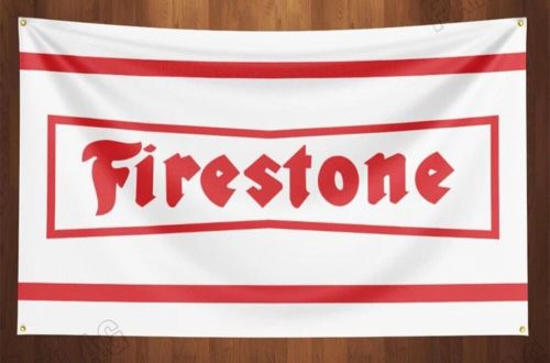Firestone workshop/mancave advertising fan flag/banner