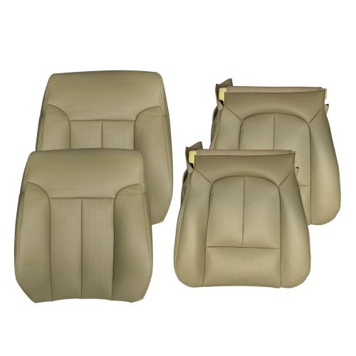 Driver &amp; passenger bottom &amp; top seat cover leather tan for 2009-2014 ford f150