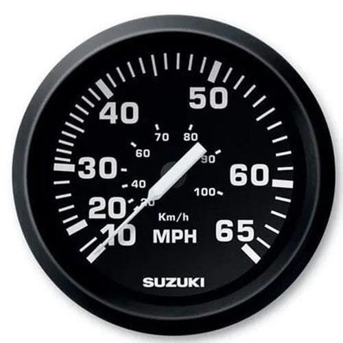 Suzuki 4&#034; speedometer 65 mph black #990c0-80002