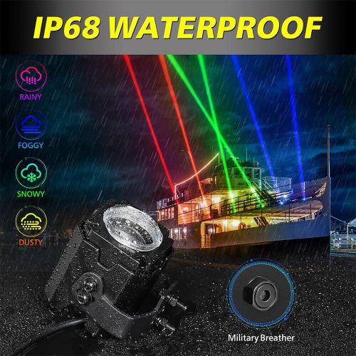 For jeep offroad polaris atv utv sxs rgbw laser led whip light whipless w/remote