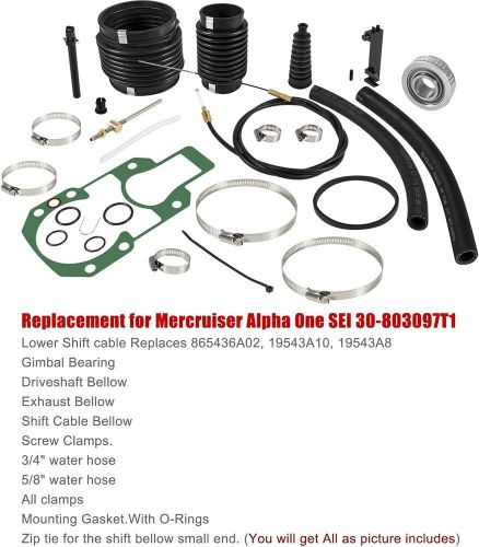 28pcs bellows transom repair kit for mercruiser 1983-1990 alpha one #30-803097t1