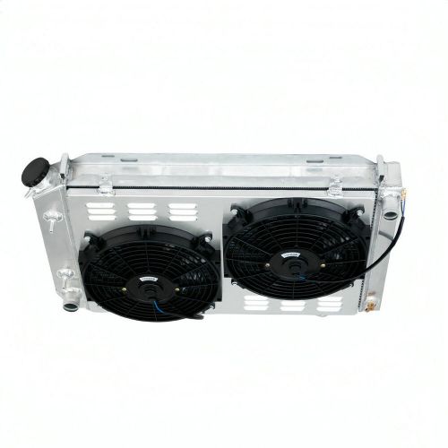 4row radiator&amp;shroud+fan for 80-88 ford thunderbird 2.3l l4 3.3l l6 4.2l 5.0l v8