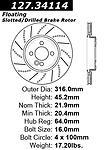 Centric parts 127.34114 front performance rotor