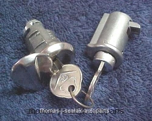 Trunk &amp; glove lock set with v crest keys caddy cadillac 50 51 52 53 54 55