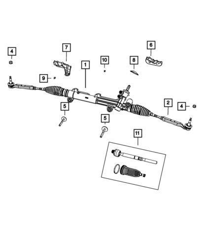 Genuine mopar outer tie rod end left 68156905aa