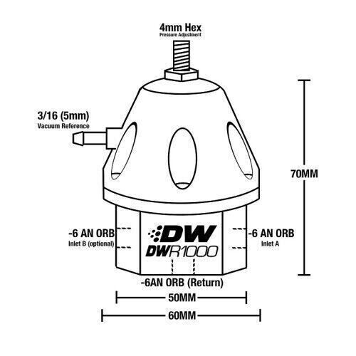 Deatschwerks dwr1000, adjustable fuel pressure regulator - titanium 6-1002-frt-