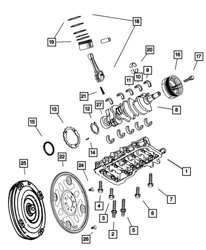 Genuine mopar torque converter r4736582ab