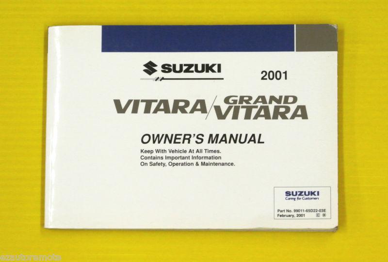 Grand vitara 01 2001 suzuki owners owner's manual all models and engines 