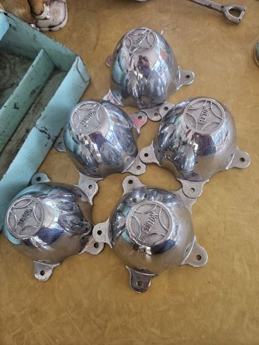 Fenton wheel center caps vintage set of 5 4&#034; across bolt to bolt car auto