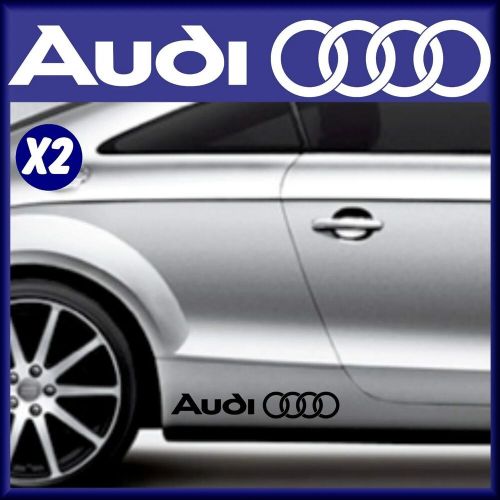 Audi - car vinyl stickers  x 2 - rings logo -  car graphics - decals - body mod