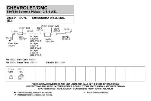 Walker 55283 - aluminized steel exhaust tailpipe