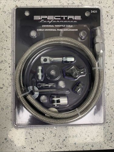 Spectre performance universal chrome stainless steel throttle cable kit 2431.