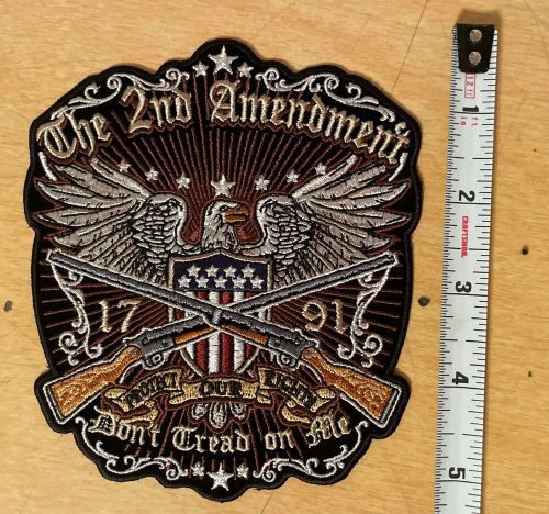 Medium patriotic the 2nd amendment, don&#039;t tread on me american eagle biker patch