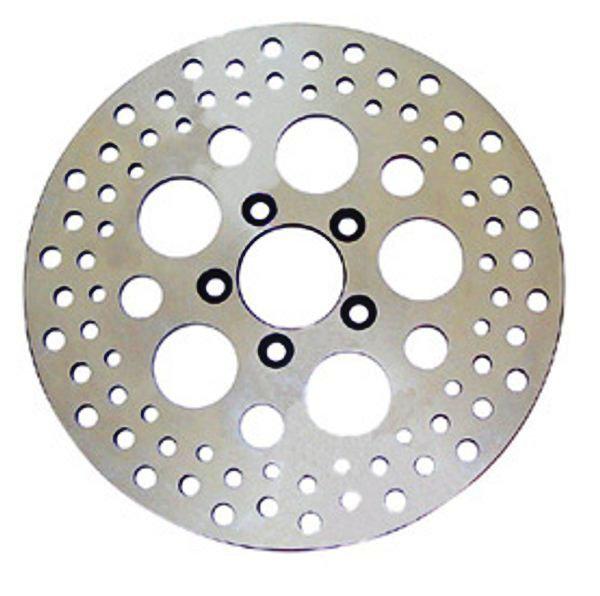 Stainless steel drilled brake disc for hd bt and sportster models 1984-later