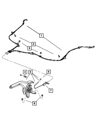 Genuine mopar parking brake cable right 4877016ac