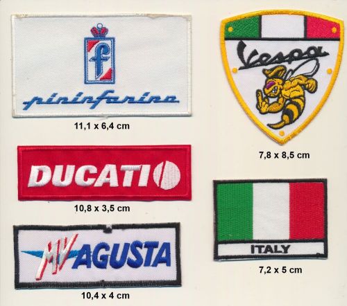 Mv agusta vespa patch patch b-stock set 5 piece motorcycle italy motocycle b113-