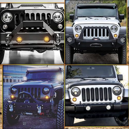 Jeep jk turn signal lights assembly led amber smoked lens