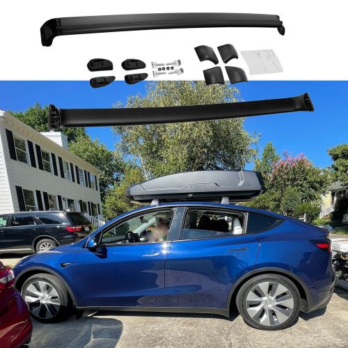 Black cross bars fit for tesla model y 2021-2024 accessories roof rail rack