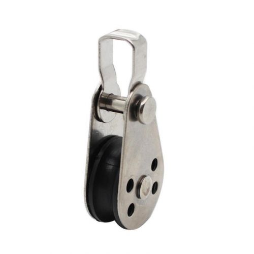 2 x 25mm nylon sheave pulley block w removable pin bracket 316 stainless steel