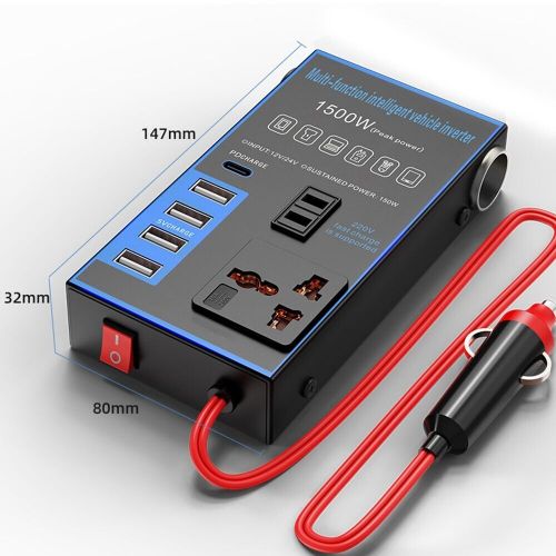 Dynamic energy solution portable 120w car charger inverter with safety features