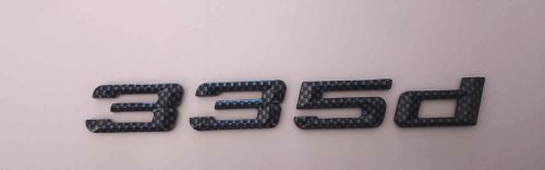 Carbon effect 335d car flat letter number rear trunk boot badge emblem for bmw