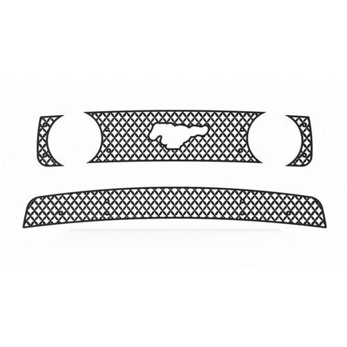 Ford mustang gt 05-09 black diamond mesh front metal grille trim cover insert