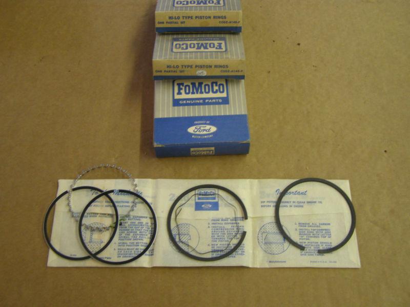 Nos oem ford 1960 - 1965 piston ring set falcon comet mustang econoline 144 170