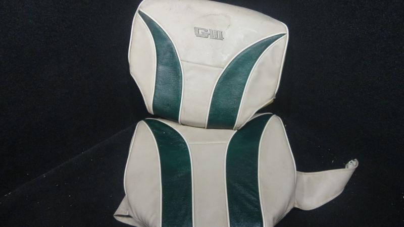 Green/beige textured giii bass boat seat/cover/cushions k/i #45