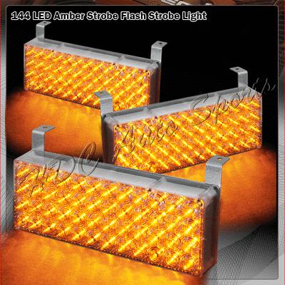 3x 48 led panel bright led emergency hazard warning strobe lights - amber