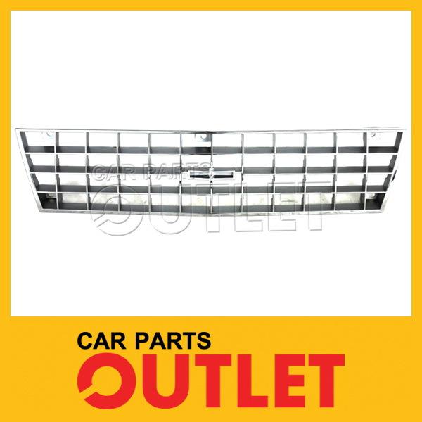 1984-1987 chevy cavalier front grille complete chrome bar insert base/cs 4dr 5dr