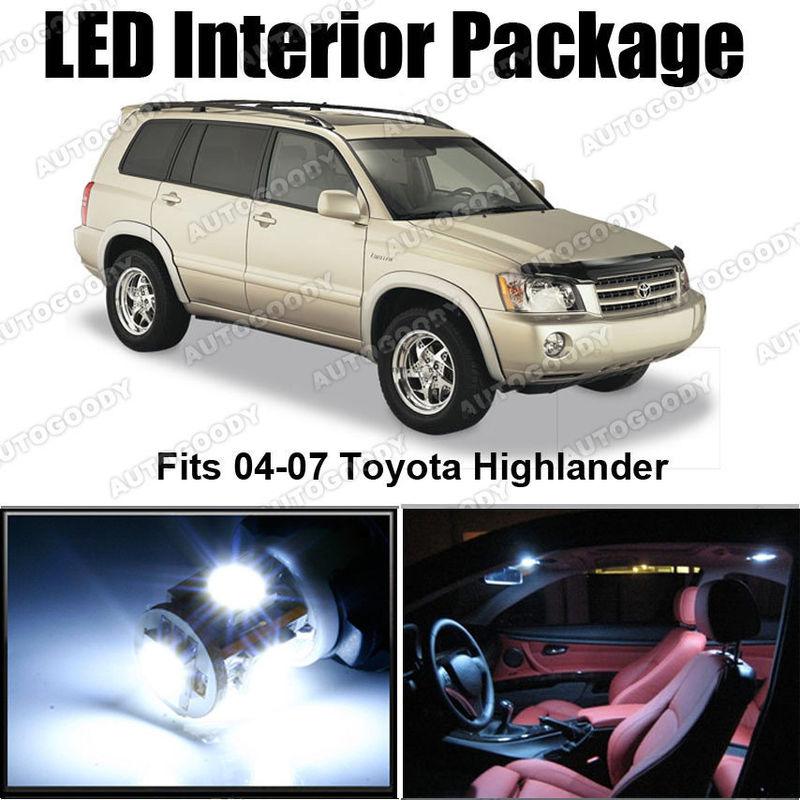 6 x white led lights interior package toyota highlander