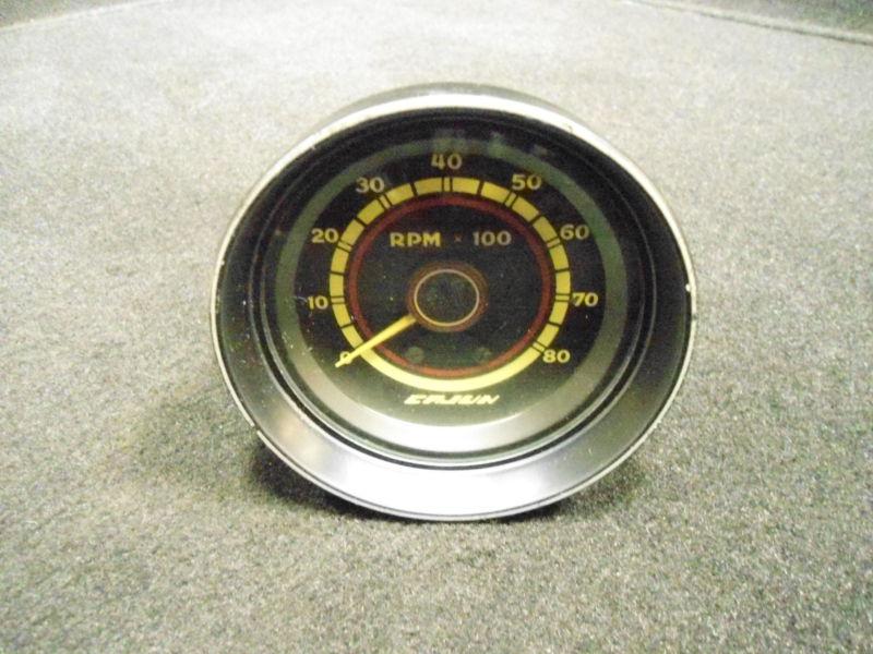 3.5" used cajun 80rpm tachometer by medallion outboard boat instrument