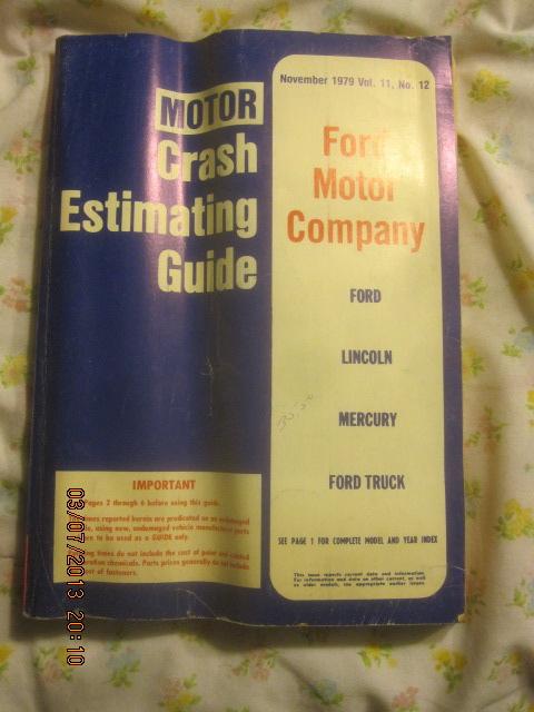 1979 motor crash estimating guide 1973-1976 thunderbird ford lincoln mercury