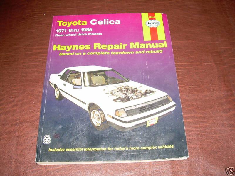 Haynes toyota celica repair manual service