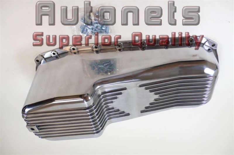 Sbc chevy polished aluminum 283-305-327-350-400 oil pan 1955-79 stock capacity