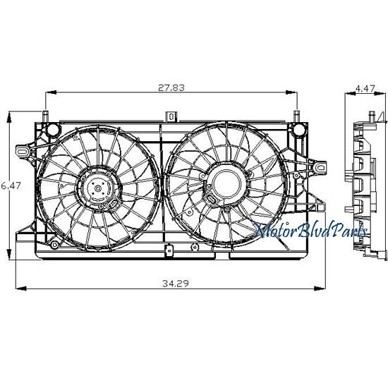 04-05 impala tyc replacement radiator condenser cooling fan assembly 621360