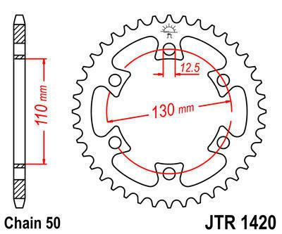 Jt sprocket rear 40t steel bombardier ds650 baja 2002-2003