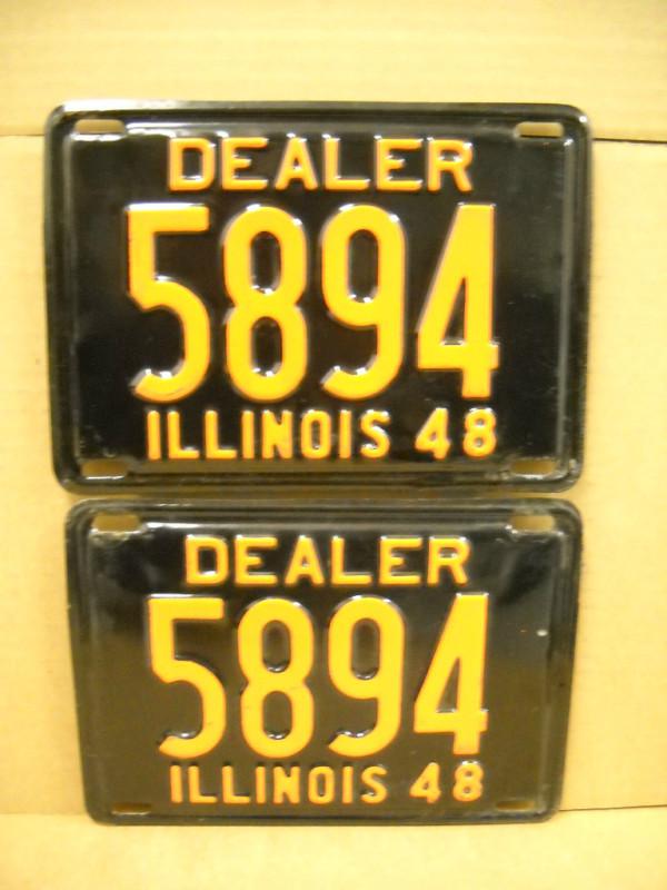 Illinois dealer license plates 1948 tucker chevy ford willys mopar buick olds 