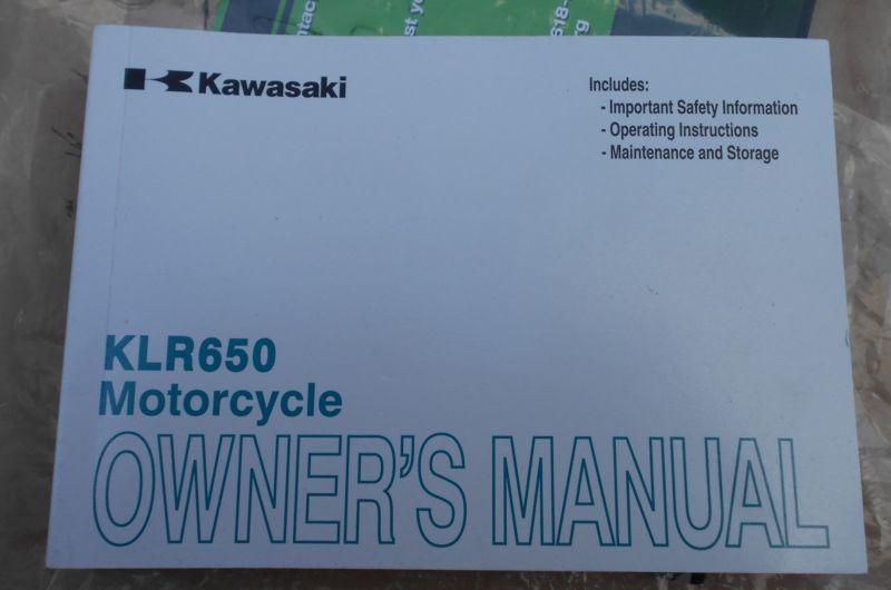 '12 kawasaki klr650 motorcycle owners manual 2012 + klr 650