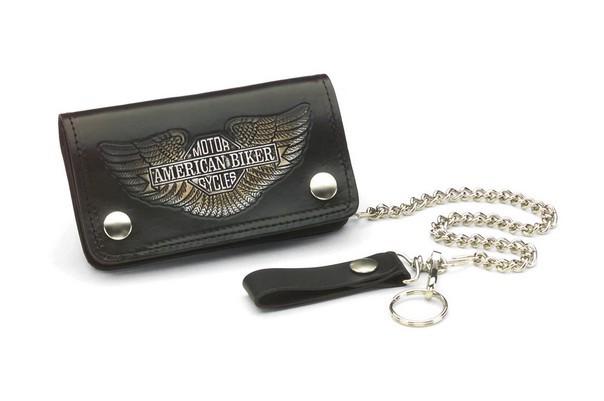 River road 6 inch american biker chain wallet black