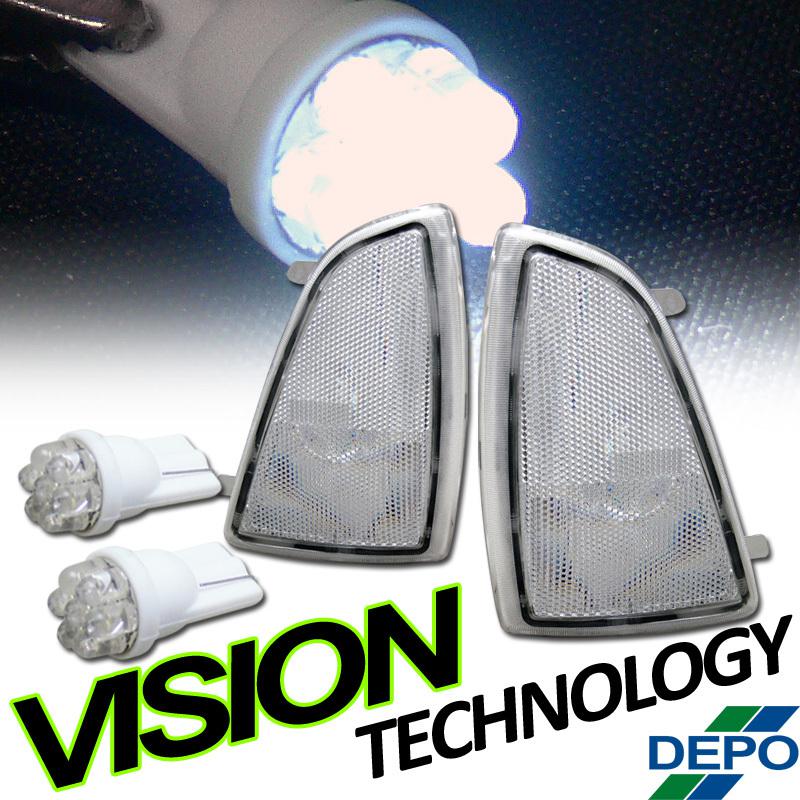 Depo chevy 94-97 s10 pickup 95-97 blazer suv clear corner lights+white led bulbs