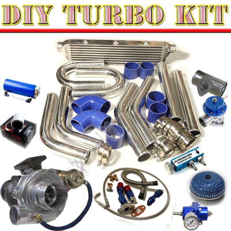 T3/t4 t04e v-band turbo+27" intercooler+2.5" u-pupe piping kit+bov type-s hc/bl