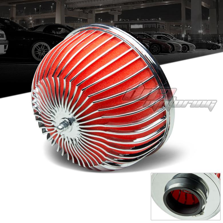 3" red cold air/short ram intake/turbocharger racing mushroom washable filter