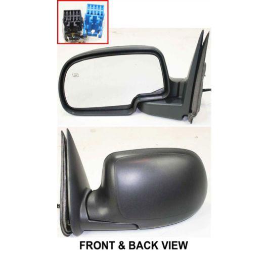 Chevy gmc truck textured black power heated side view mirror driver left lh