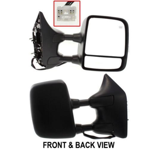 Mirror side view power heated towing black passenger right rh for 04-12 titan