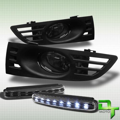 Smoked 03-05 accord 2 door fog lights+switch+bulbs+harness set+led bumper lamp