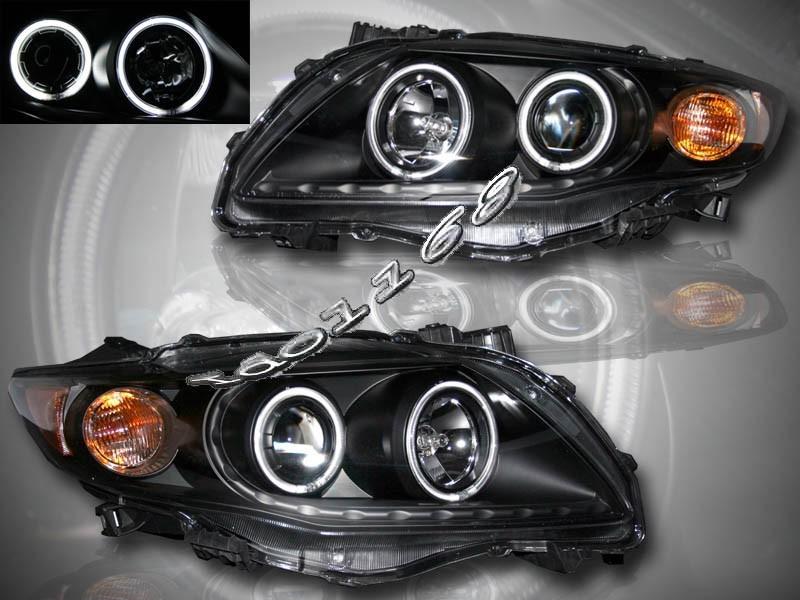 09-11 toyota corolla bk ccfl projector headlights halo