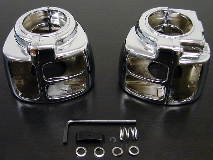 Chrome housing switch cover for 1996-2012 harley softail dyna wide glide fxst fx